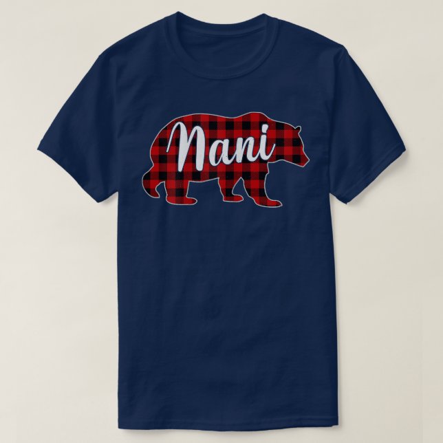 Womens Nani Bear Shirt jul Red Play Family T Shirt (Design framsida)