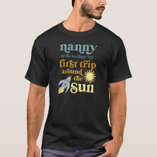 Womens Nanny Rymden 1:a födelsedagen första Resa A T Shirt