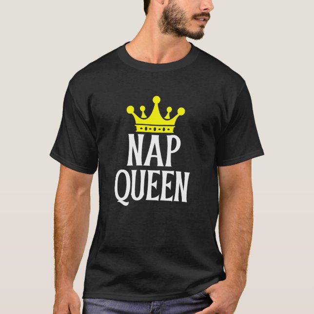 Women's Nap Queen Pajama Sleepwear Crown Sleep Lov T Shirt (Framsida)