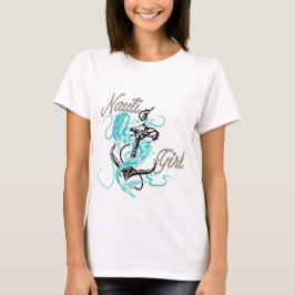 Women's Nautical Nauti Girl Seafoam Mermaid Tshirt T Shirt