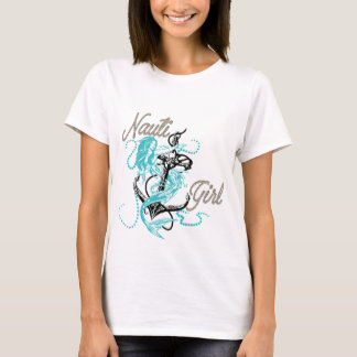 Women's Nautical Nauti Girl Seafoam Mermaid Tshirt T Shirt