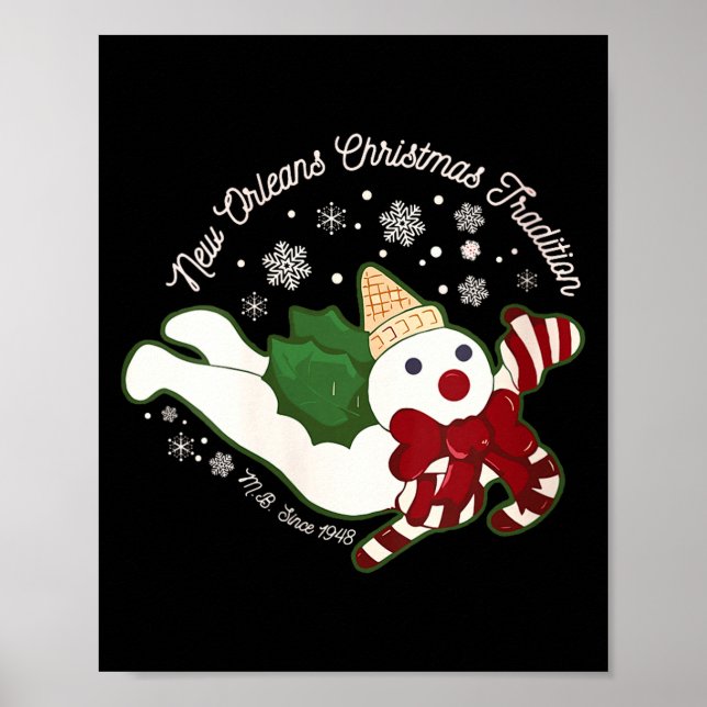 Womens New Orleans Mr Bingle Christmas Tradition S Poster (Framsidan)
