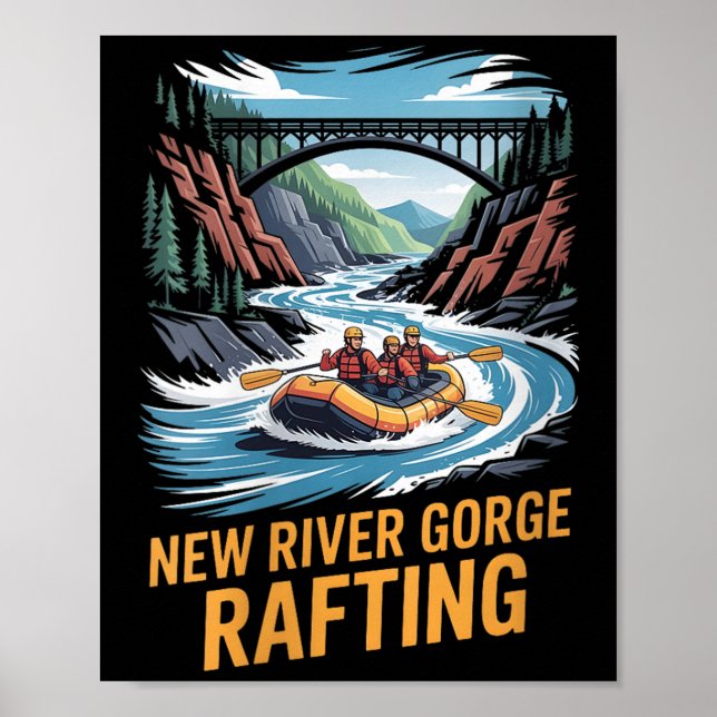 Womens New River Gorge Raiting Whitewater Kayak Ou Poster (Framsidan)