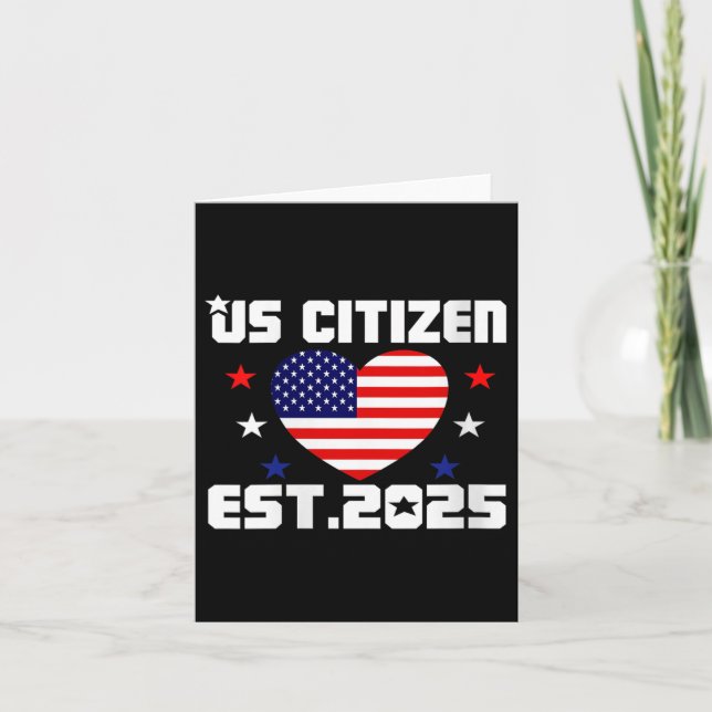 Womens New Us Citizen Est 2025 American Immigrant  Kort (Framsida)