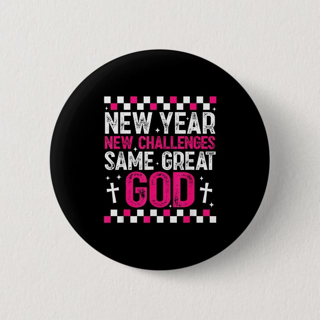 Womens New Year New Challenges Same Great God 2026 Knapp (Framsida)