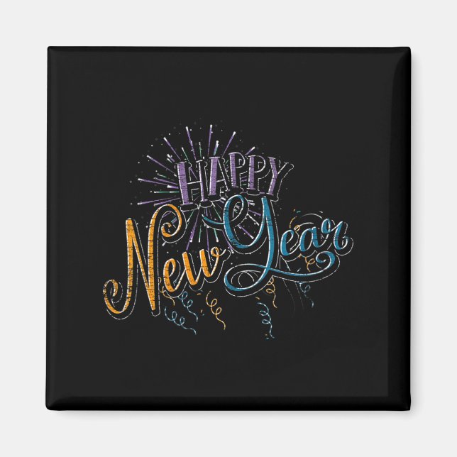 Womens New Years Eve Celebration Confetti Firework Magnet (Framsidan)