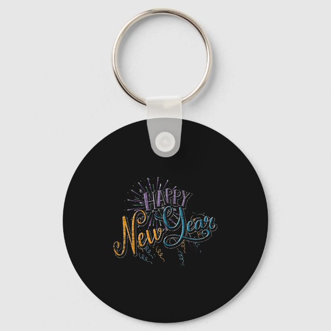 Womens New Years Eve Celebration Confetti Firework Nyckelring (Framsida)
