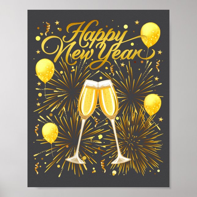 Womens New Years Eve Party Sylvester 2026 Happy Ne Poster (Framsidan)
