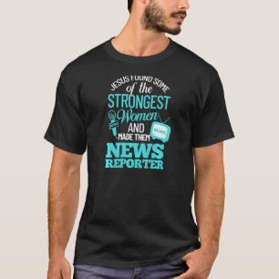 Womens News Reporter Microphone Camera Intervjun T Shirt