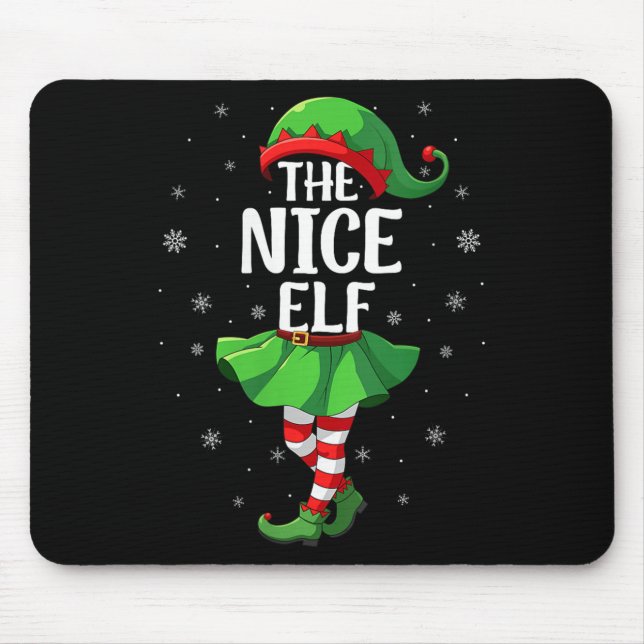 Womens Nice Elf Christmas Girls Women Elf Squad Xm Musmatta (Framsidan)