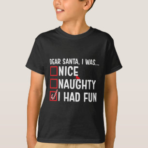 Womens Nice Naughty jag hade Roligt Funny Jultomte T Shirt