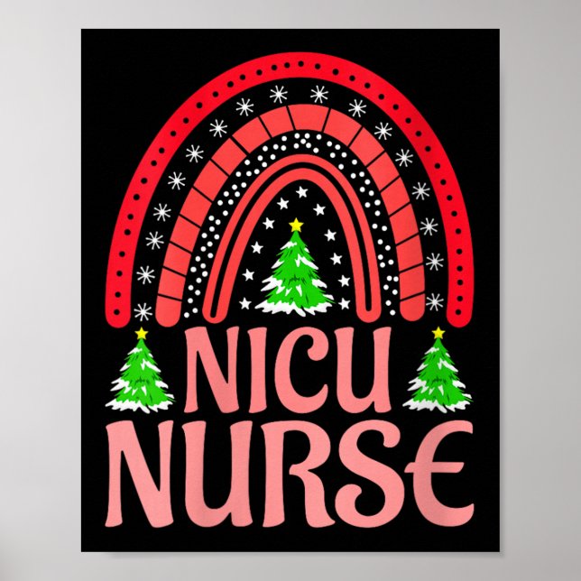 Womens Nicu Nurse Christmas Crew Nurselife Nursing Poster (Framsidan)