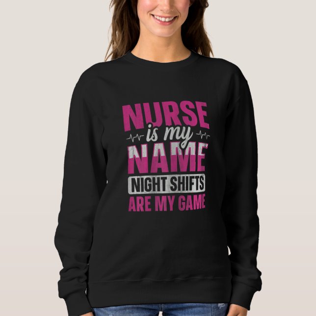 Womens Night Shift Nurse Appreciation Quote for a  T Shirt (Framsida)