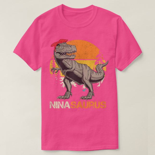 Womens Ninasaurus T rex Dinosaurs Nina Saurus Moth Shirt (Design framsida)