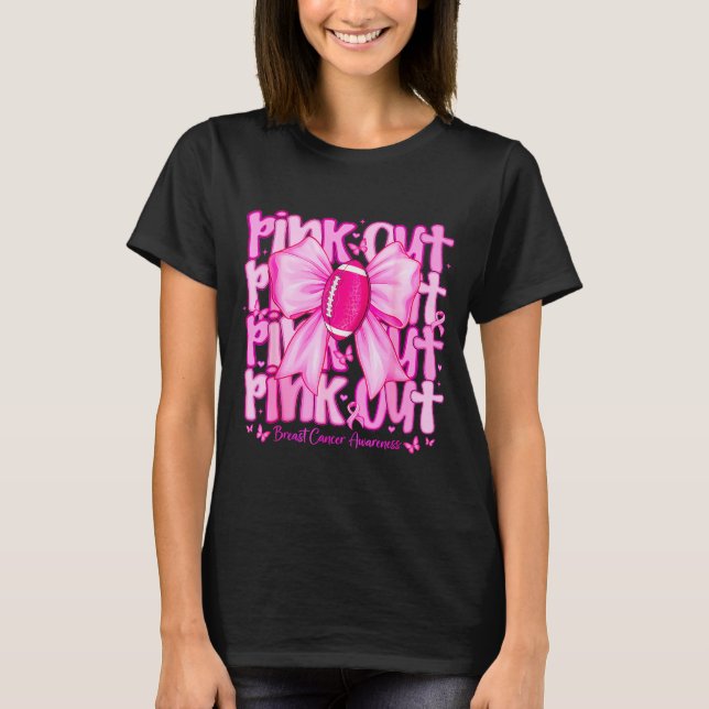 Womens Nk Out Football Tackle Breast Cancer Awaren T Shirt (Framsida)