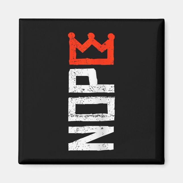 Womens No Kings Protest Sign Vertical Nope V-neck  Magnet (Framsidan)