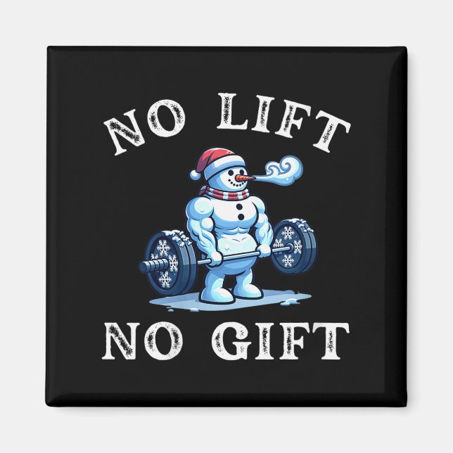 Womens No Lift No Gift Funny Workout Snowman Chris Magnet (Framsidan)