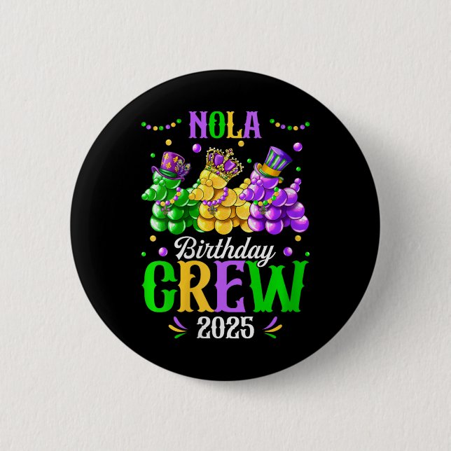 Womens Nola Birthday Crew 2025 New Orleans Mardi G Knapp (Framsida)
