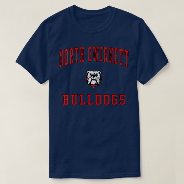 Womens North Gwinnett High School Bulldog VNeck T Shirt (Design framsida)