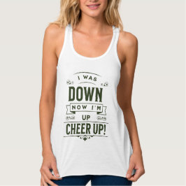 WOMEN'S NOW I'M UP CHEER UP TANK TOP  LINNE MED RACERBACK 