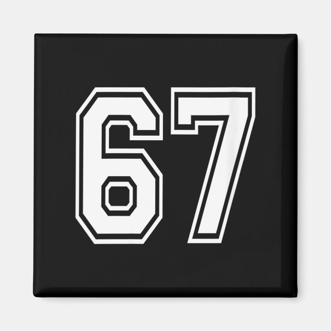Womens Number 67 Numbered Uniform Srts Jersey Team Magnet (Framsidan)