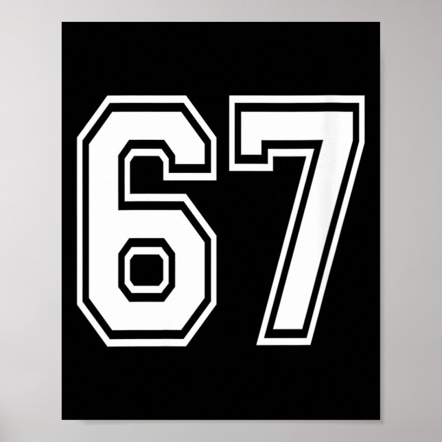 Womens Number 67 Numbered Uniform Srts Jersey Team Poster (Framsidan)