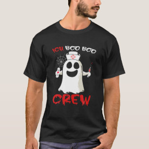 Womens Nurse ICU Boo Boo Crew Ghost Nursing Funny T Shirt