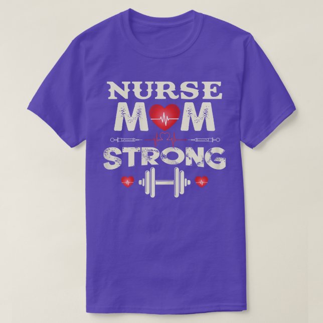 Womens Nurse Mamma Strong, Nurses Day, Mors dag T Shirt (Design framsida)