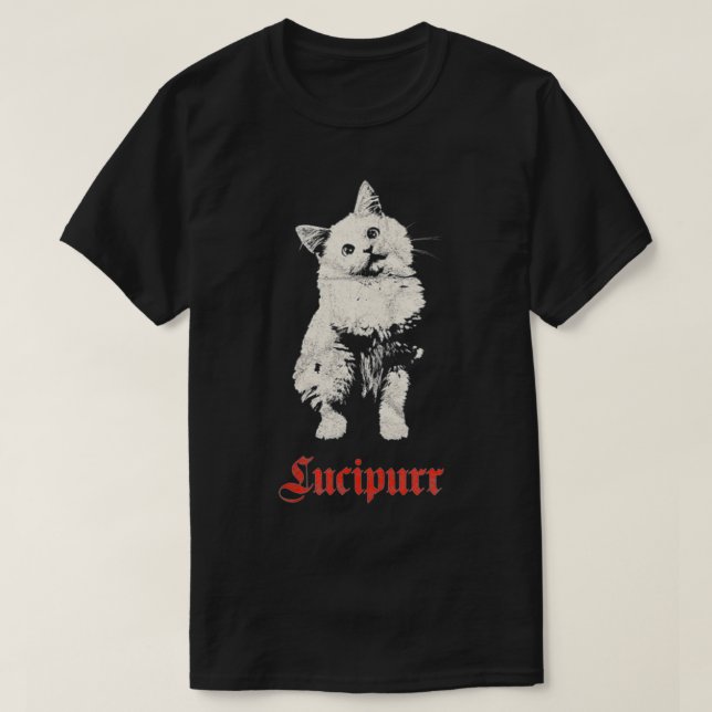Womens Occult Lucipurr Gothic Lucifer Satan Cat De T Shirt (Design framsida)