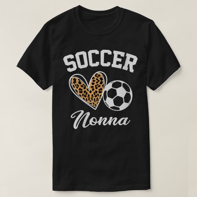 Womens Ocer Nonna Leopard Heart Funny Nonna Moth T Shirt (Design framsida)