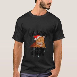 Womens Oh Lawd he Comin' Chonk jul Cat Meme T Shirt