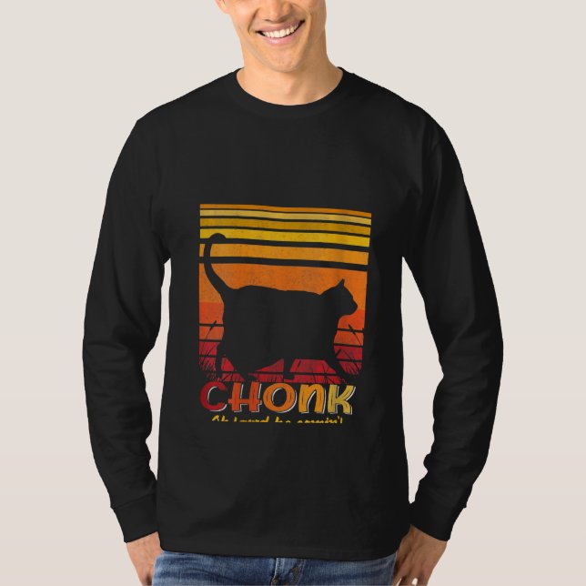 "Womens Oh Lord he Coming Chonk  Cat Meme" T Shirt (Framsida)