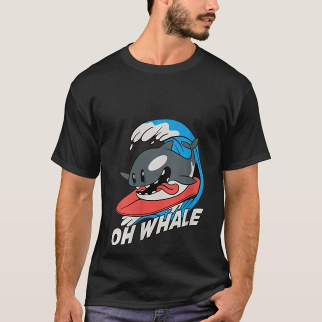 Womens Oh Whale V Nacke T Shirt (Framsida)