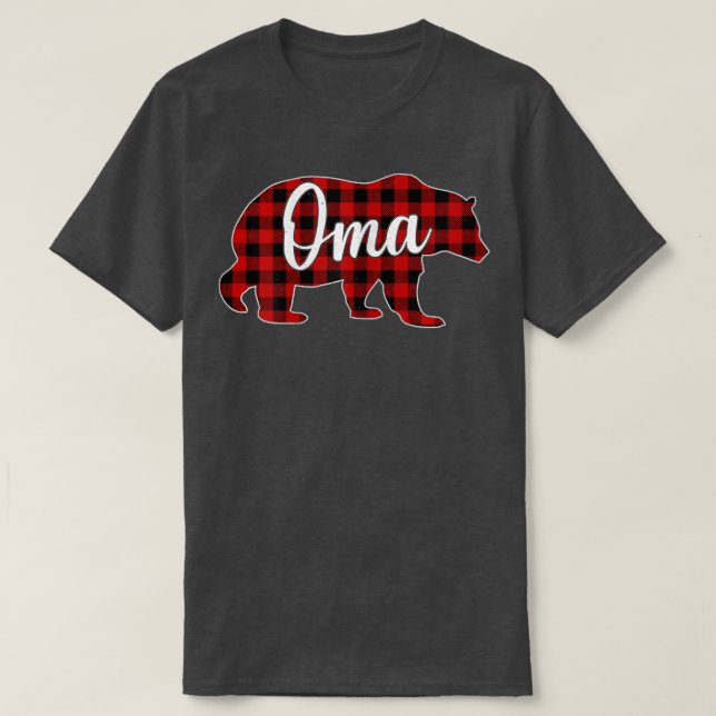 Womens Oma Bear Shirt jul Red Play Family M T (Design framsida)