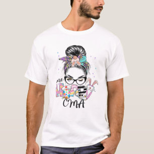 Womens One Hoppy CMA Messy Bun Påsk Matching T Shirt