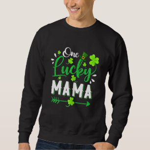 Womens One Lucky Mamma Shamrock Leprechaun Hat St. Lång Ärmad Tröja