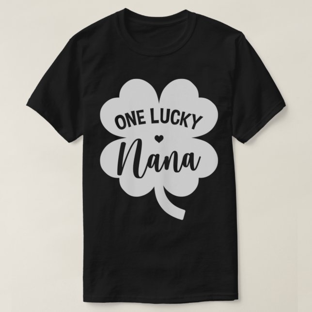 Womens One Lucky Nana Shamrock Fyrklöver St T Shirt (Design framsida)