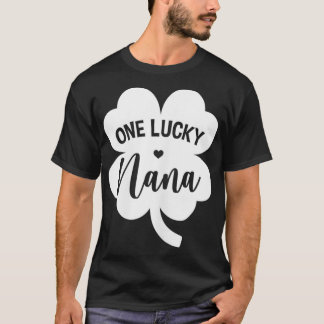 Womens One Lucky Nana Shamrock Fyrklöver St T Shirt