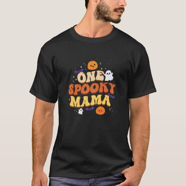 Womens One Spooky Mamma Boo Halloween Cute T Shirt (Framsida)
