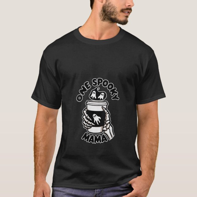 Womens One Spooky Mamma Halloween Coffee Älskare S T Shirt (Framsida)