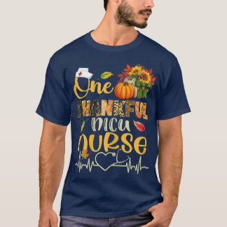 Womens One Thankful Nicu Nurse Pumpkin Stethoscope T Shirt