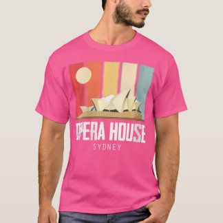 Womens Opera House Sydney i Australien Retro Sunri T Shirt