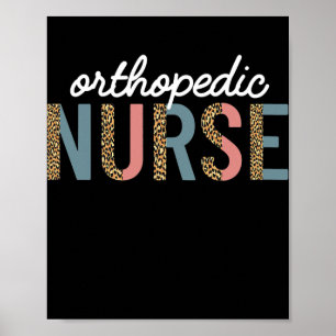 Womens Orthopedic Nurse Nursing Leopard Cheetah Poster