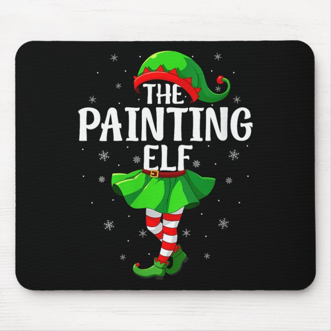 Womens Painting Elf Christmas Girls Women Elf Squa Musmatta (Framsidan)