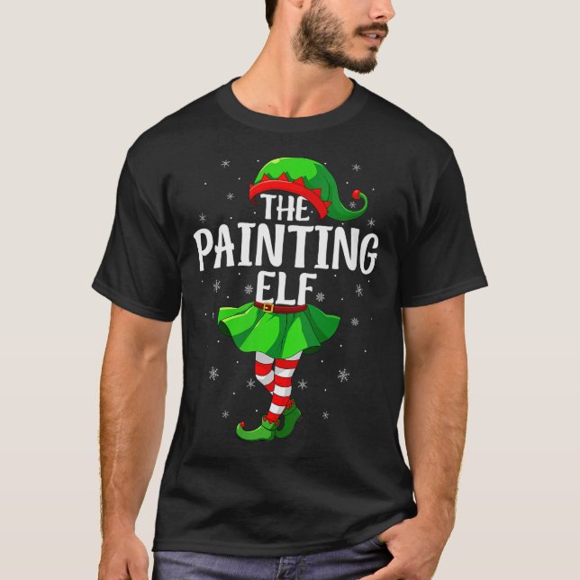 Womens Painting Elf Christmas Girls Women Elf Squa T Shirt (Framsida)