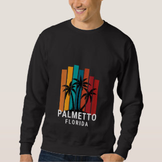 Womens Palmetto Florida Palm Tree Retro Vacation M Lång Ärmad Tröja
