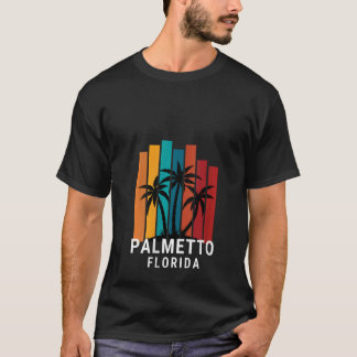 Womens Palmetto Florida Palm Tree Retro Vacation M T Shirt