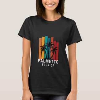 Womens Palmetto Florida Palm Tree Retro Vacation M T Shirt