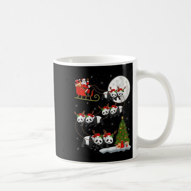 Womens Panda Santa Sleigh Flying Funny Magical Chr Kaffemugg (Höger)