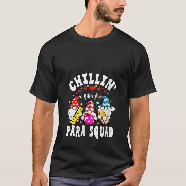 Womens Paraprofessional Para Squad Chillin Gnomes  T Shirt (Framsida)
